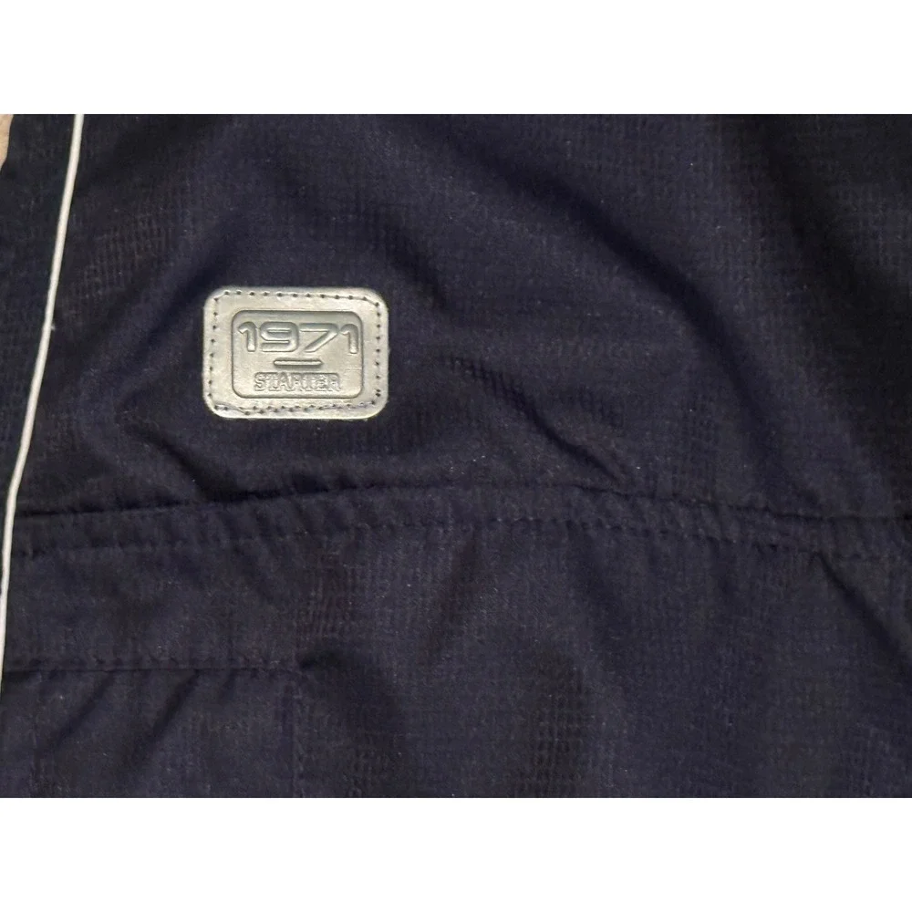 Starter Track Pants Mens Medium Navy Blue Ripstop Zipper Leg 1971 Logo Joggers - Picture 3 of 8